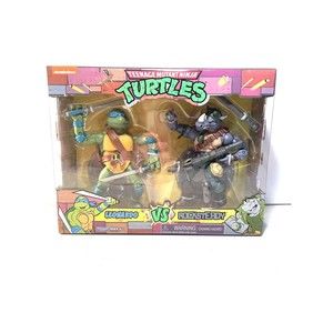 Playmates Toys TMNT Teenage Mutant Ninja Turtles LEONARDO VS ROCKSTEADY